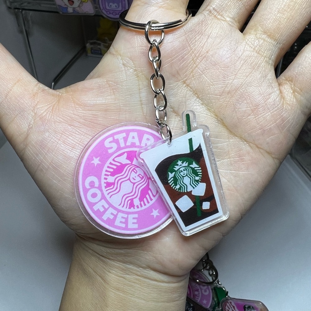 Starbucks acrylic handmade keychains